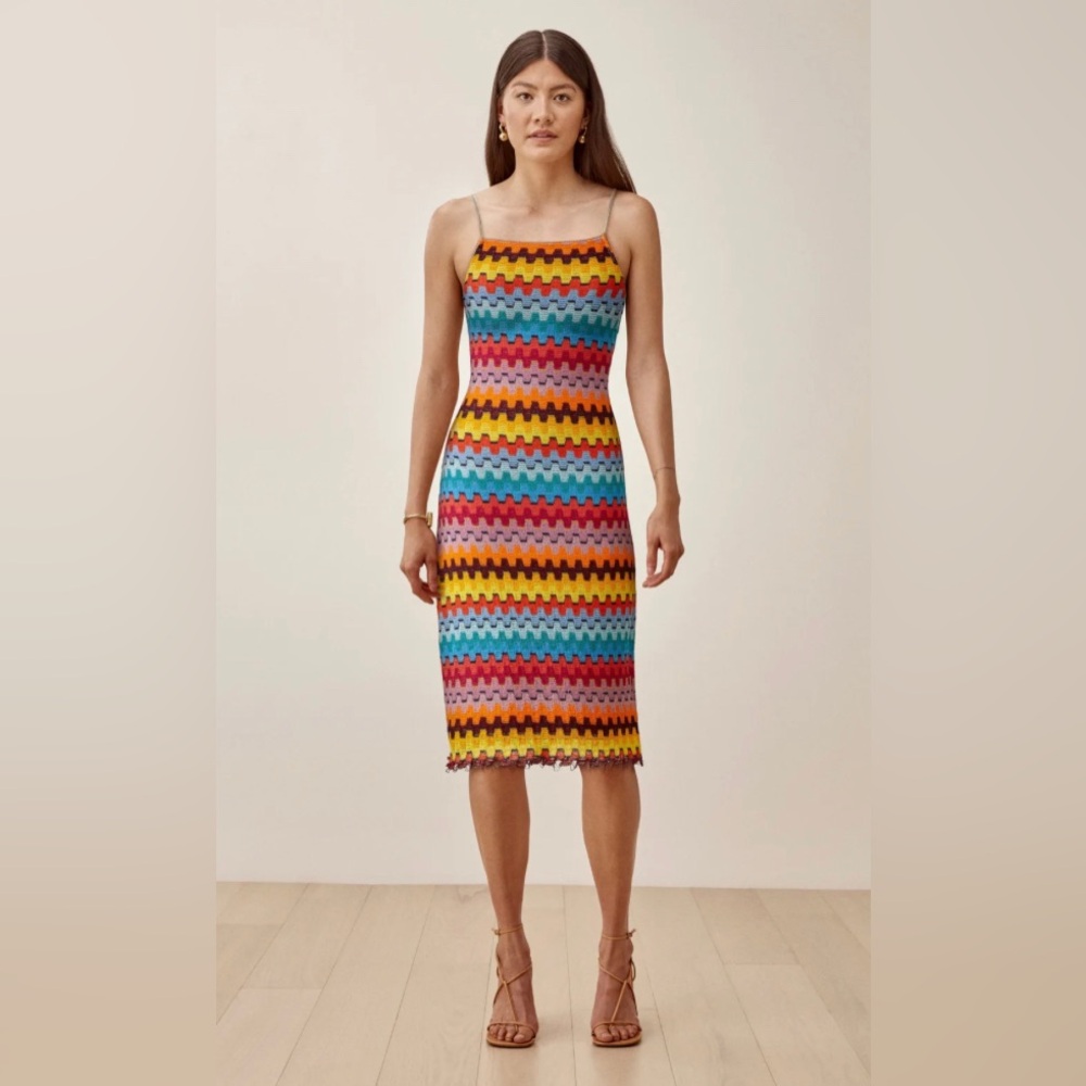 Vintage to the Max Dress Multi-colored Body Con Dress (M)